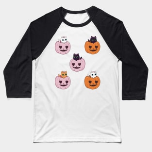 Pack pumpkin cat heart halloween coquette dollette pink orange Baseball T-Shirt